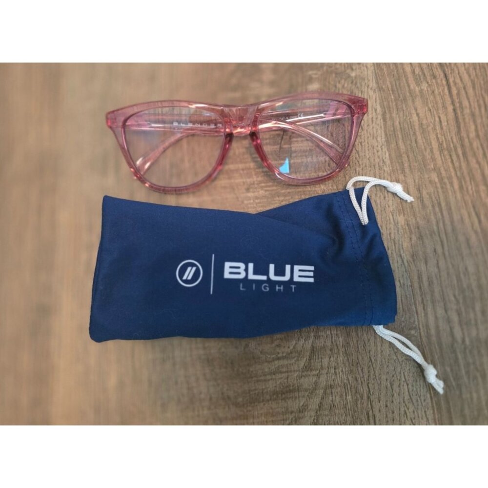 Blenders Pink Smart Rebel Blue Light Blocking Glasses with Pouch Great Condition